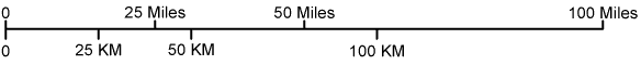 Michigan map scale of miles