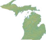 Michigan relief map